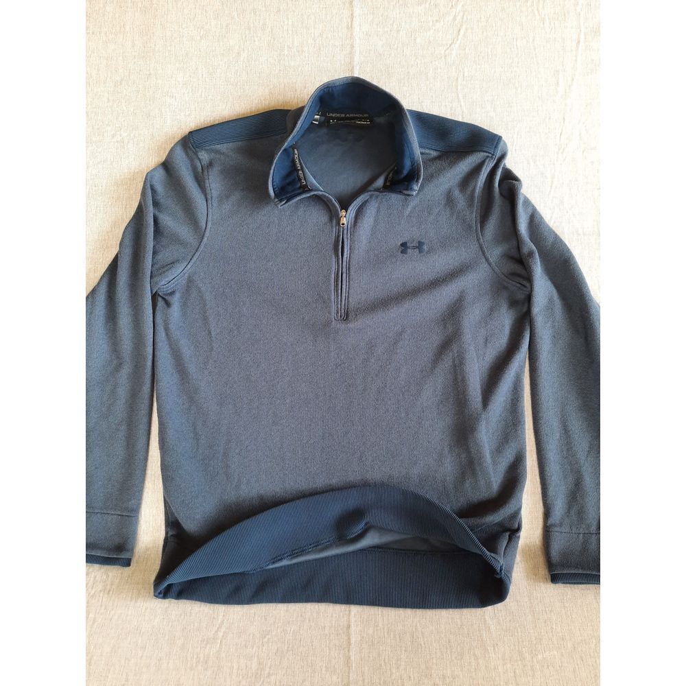 Under Armour Men Medium Zip-Up Jacket Active Performance Navy Blue Sweater